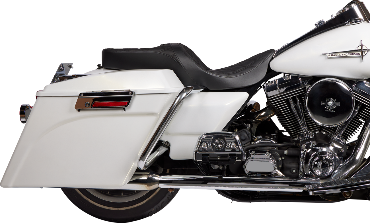DRAG SPECIALTIES SEATS Freedom Seat - Vinyl - Double Diamond Black Stitch - FLH '97-'07 08011504-4676B
