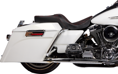 DRAG SPECIALTIES SEATS Freedom Seat - Vinyl - Double Diamond Red Stitch - FLH '97-'07 08011507-4676D