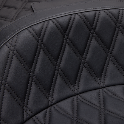 DRAG SPECIALTIES SEATS Freedom Seat - Vinyl - Double Diamond Black Stitch - FLH '97-'07 08011504-4676B
