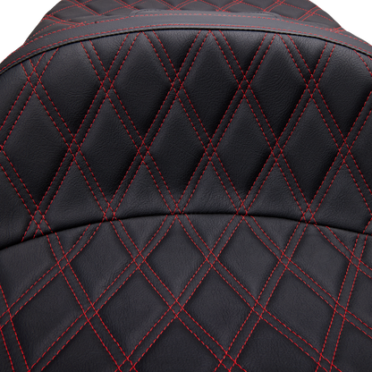 DRAG SPECIALTIES SEATS Freedom Seat - Vinyl - Double Diamond Red Stitch - FLH '97-'07 08011507-4676D