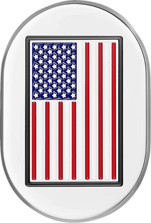 FIGURATI DESIGNS Antenna Cover - Left Rear Fender - American Flag - Chrome FD20-AC-SS-LT