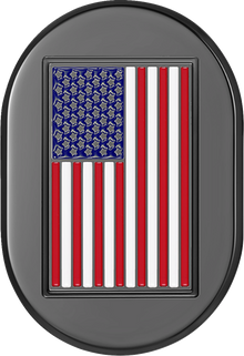 FIGURATI DESIGNS Antenna Cover - Left Rear Fender - American Flag - Black FD21-AC-BLK-LT
