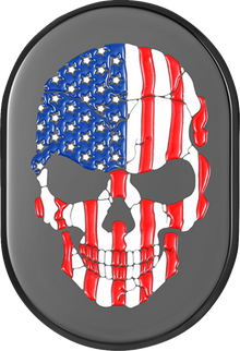 FIGURATI DESIGNS Antenna Cover - Left Rear Fender - American Flag Skull - Black FD25-AC-BLK-LT