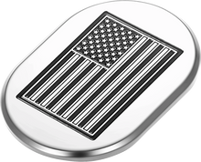 FIGURATI DESIGNS Antenna Cover - Left Rear Fender - Contrast Cut American Flag - Chrome FD26-AC-SS-LT