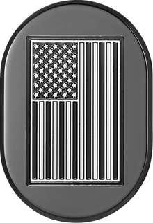 FIGURATI DESIGNS Antenna Cover - Left Rear Fender - Contrast Cut American Flag - Black FD26-AC-BLK-LT