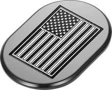 FIGURATI DESIGNS Antenna Cover - Left Rear Fender - Contrast Cut American Flag - Black FD26-AC-BLK-LT