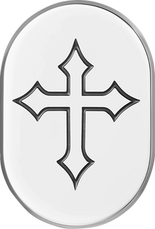 FIGURATI DESIGNS Antenna Cover - Right Rear Fender - Cross - Chrome FD41-AC-SS-RT