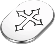 FIGURATI DESIGNS Antenna Cover - Right Rear Fender - Cross - Chrome FD41-AC-SS-RT