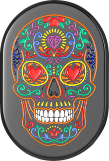 FIGURATI DESIGNS Antenna Cover - Left Rear Fender - Sugar Skull - Black FD30-AC-BLK-LT