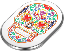 FIGURATI DESIGNS Antenna Cover - Left Rear Fender - Sugar Skull - Chrome FD30-AC-SS-LT