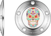 FIGURATI DESIGNS Timing Cover - 5 Hole - Sugar Skull - Mirror Polished - Stainless Steel FD30-TC-5H-SS