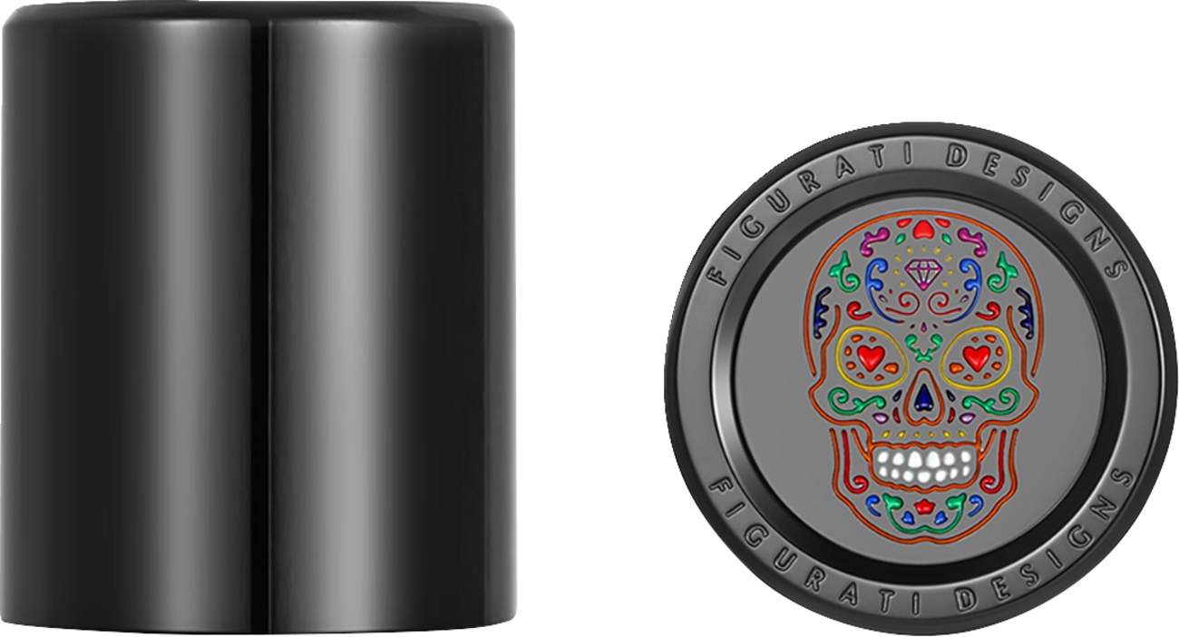 FIGURATI DESIGNS Docking Cover - Medium - Black - Sugar Skull FD30-DC-27-30-BLK