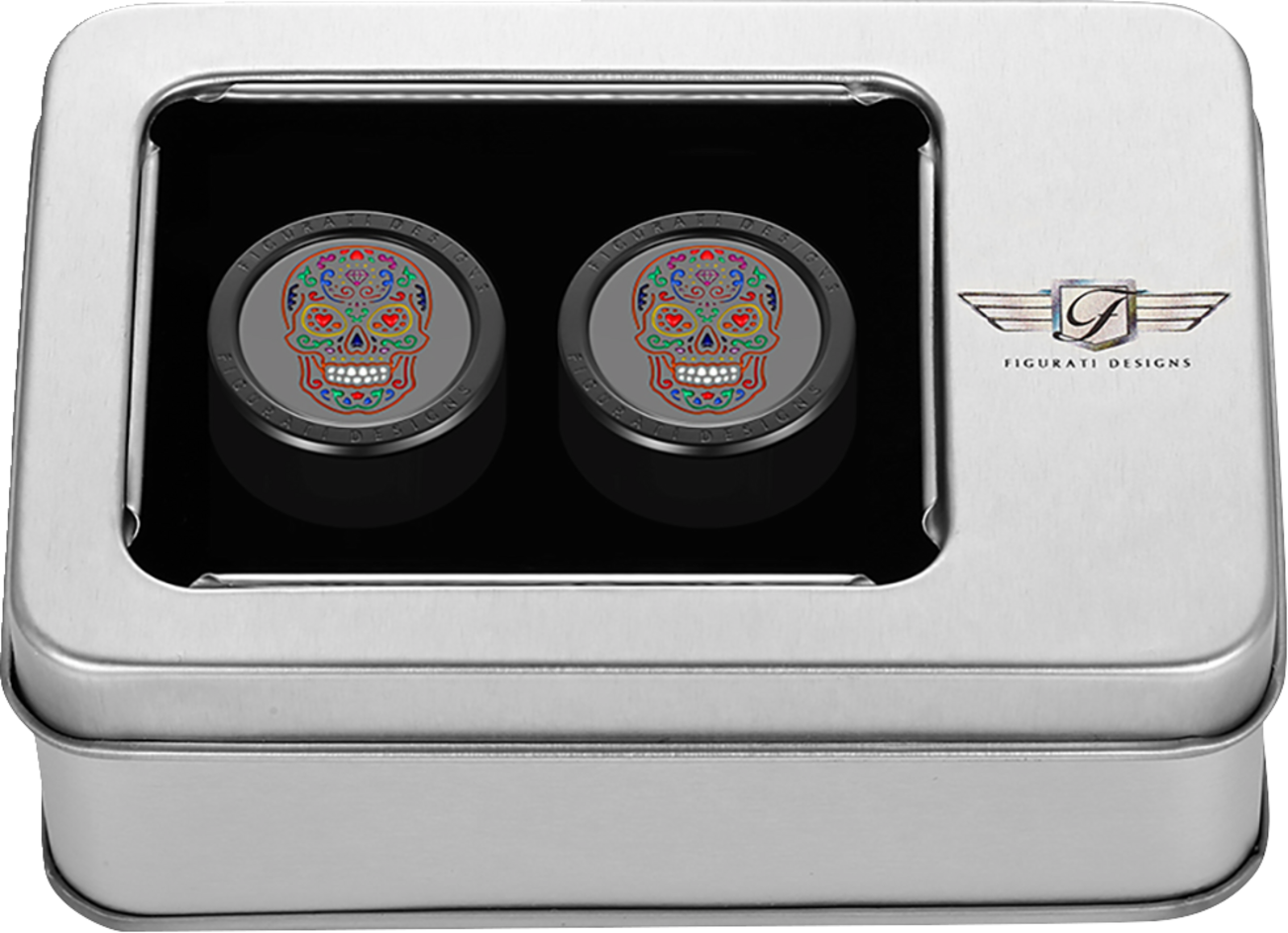 FIGURATI DESIGNS Docking Cover - Medium - Black - Sugar Skull FD30-DC-27-30-BLK