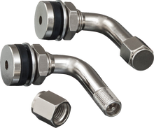 SHOW CHROME Valve Stems - 90° Bend - Pair 5-802