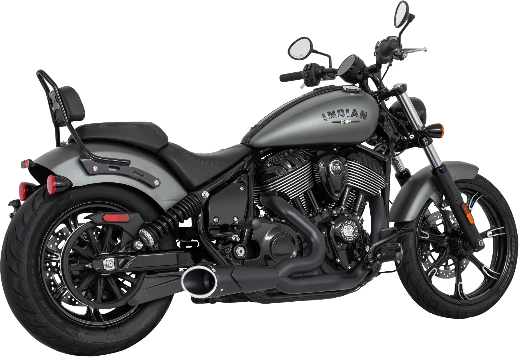 Shorty 2 1 4.5" Combat End Cap Indian Chief Bk/Bk