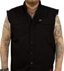 LETHAL THREAT No Regrets Printed Sleeveless Button Down Shirt - Black - XL CO60190XL