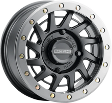 RACELINE WHEELS Wheel - Squad - Front/Rear - Black/with Gun Metal Gray Ring - 15x7 - 4/137 - 5+2 (+10 mm) A12BG-57037+10