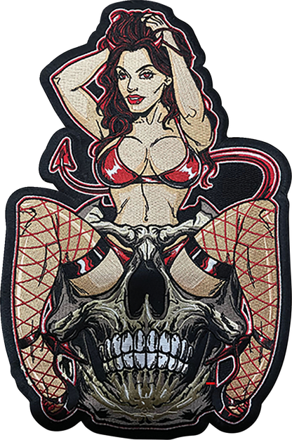 LETHAL THREAT Devil Girl Embroidered Patch - Large LT30251