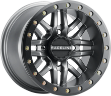 RACELINE WHEELS Wheel - Ryno - Beadlock - Front/Rear - Gun Metal Gray/with Black Ring - 14x7 - 4/156 - 5+2 A91G-47056-52