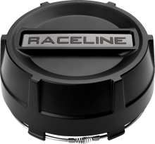 RACELINE WHEELS Center Cap - Replacement/Wheel - UTV - 4/137 | 4/156 - Black with Decal CPR-A12BG-156
