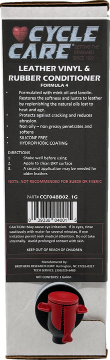 CYCLE CARE FORMULAS Formula 4 Leather Vinyl - Bag in Box - 1 U.S. gal. CCF04BB02_1G