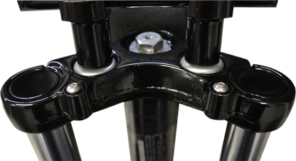 LA CHOPPERS Flush-Mount Fork Cap - 39 mm - Gloss Black Powder Coat LA-7504-39B