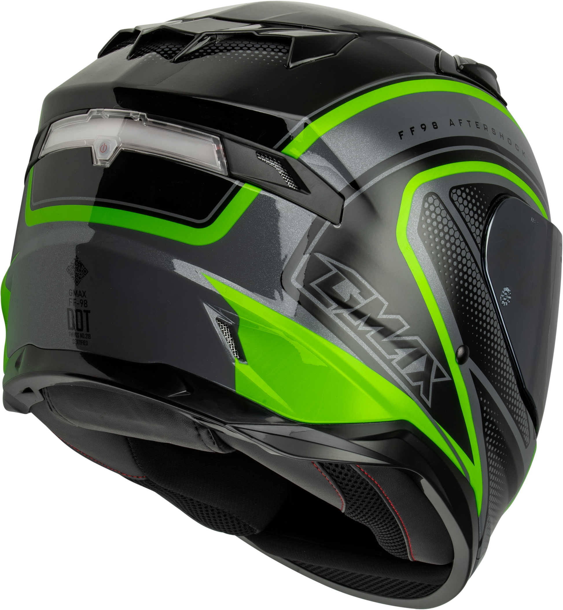 Ff 98 Aftershock Helmet Grey/Neon Green Xs