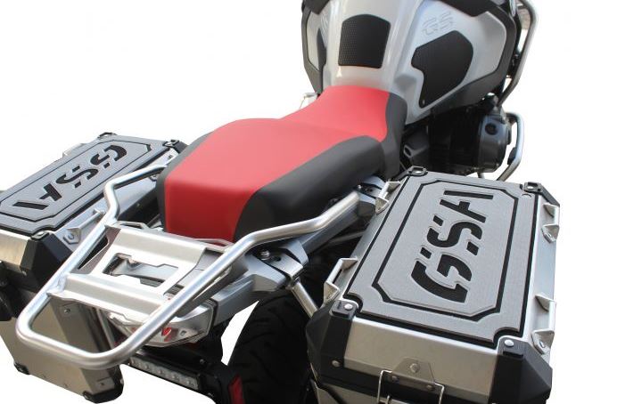 TechSpec Pannier Lid Guards for the BMW R 1200 / 1250 GS Adventure (GSA) (14-24) Combo Pkg, Right, Left and Tail Set - Gray / Black