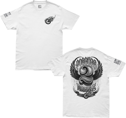 Two Wheels Tee White 2x