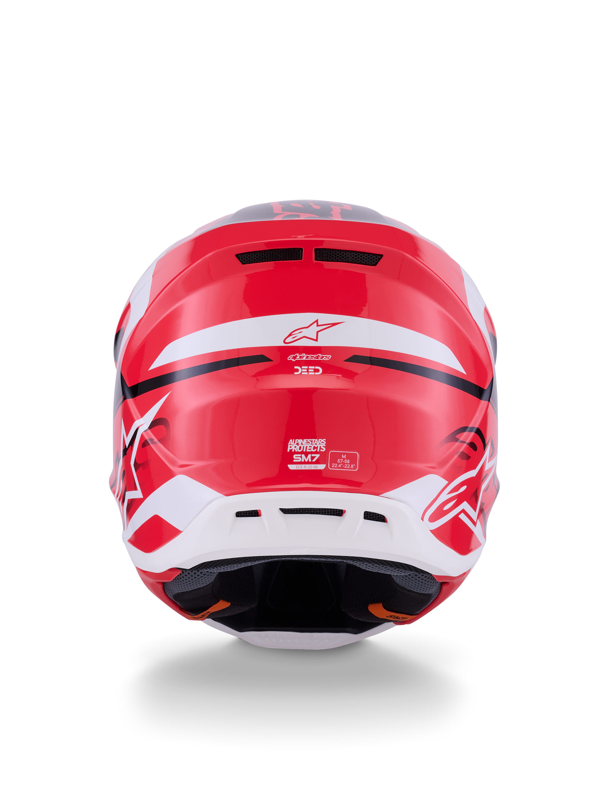 Sm7 Deed Helmet Red/Blk/Wht Glossy Lg