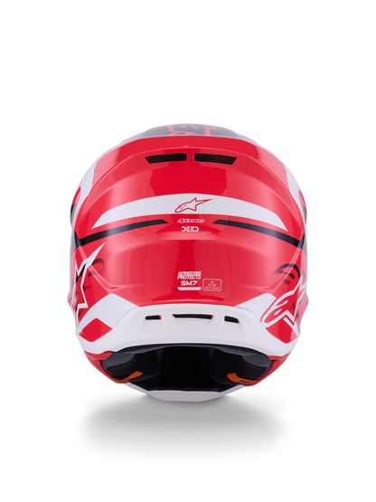 Sm7 Deed Helmet Red/Blk/Wht Glossy Lg