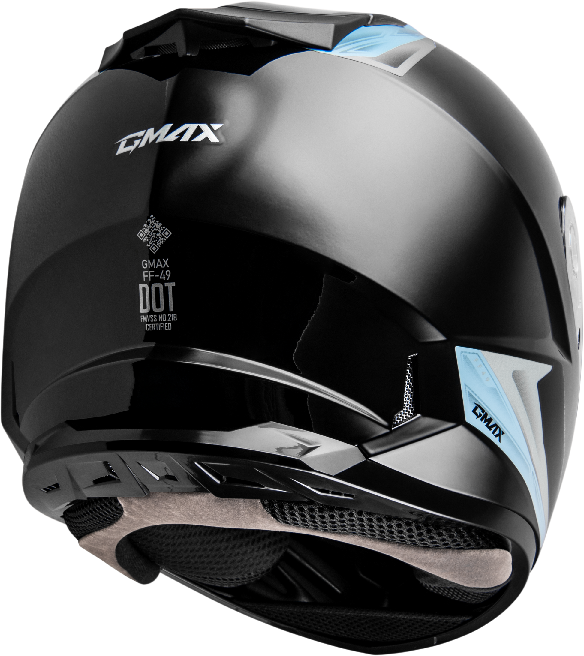Ff 49 Syth Helmet Black/Silver Blue Lg