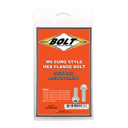 M6 Euro Torx Flange Bolt Assortment 100 Piece Kit