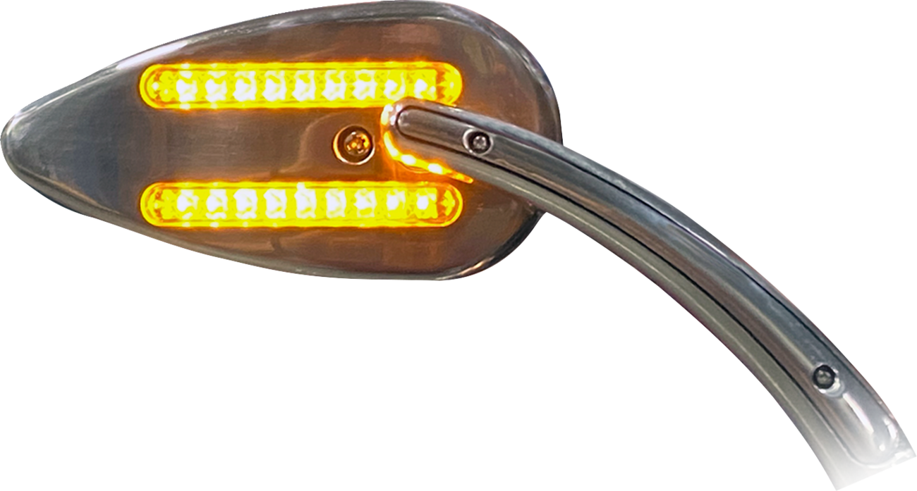 CUSTOM DYNAMICS Mirrors - Side View - with LED Turn Signal - Chrome - Pair CD-MIR-PLUG-C