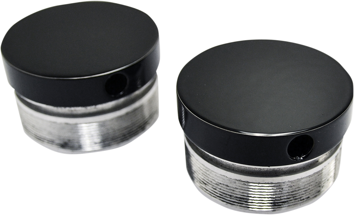 LA CHOPPERS Flush-Mount Fork Cap - 49 mm - Gloss Black Powder Coat LA-7504-49B