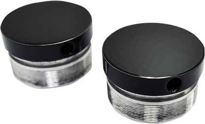 LA CHOPPERS Flush-Mount Fork Cap - 49 mm - Gloss Black Powder Coat LA-7504-49B