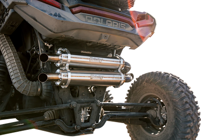 TRINITY RACING Dual Slip-On Mufflers - Brushed Stainless Steel TR-4186S-SS
