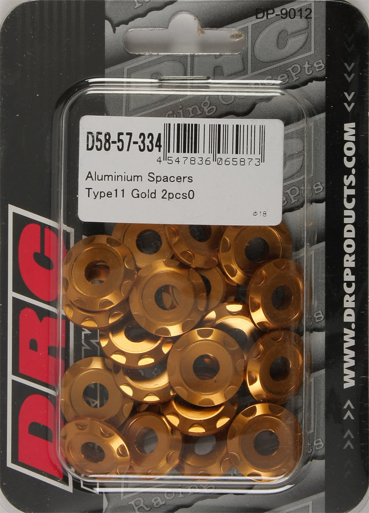 Aluminum Spacers Type 11 Gold M6x12mm 20/Pk