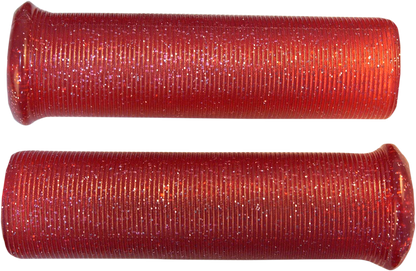 EMGO Star Fire Flake Grips - Retro - Metal - 1" - Red 42-21114