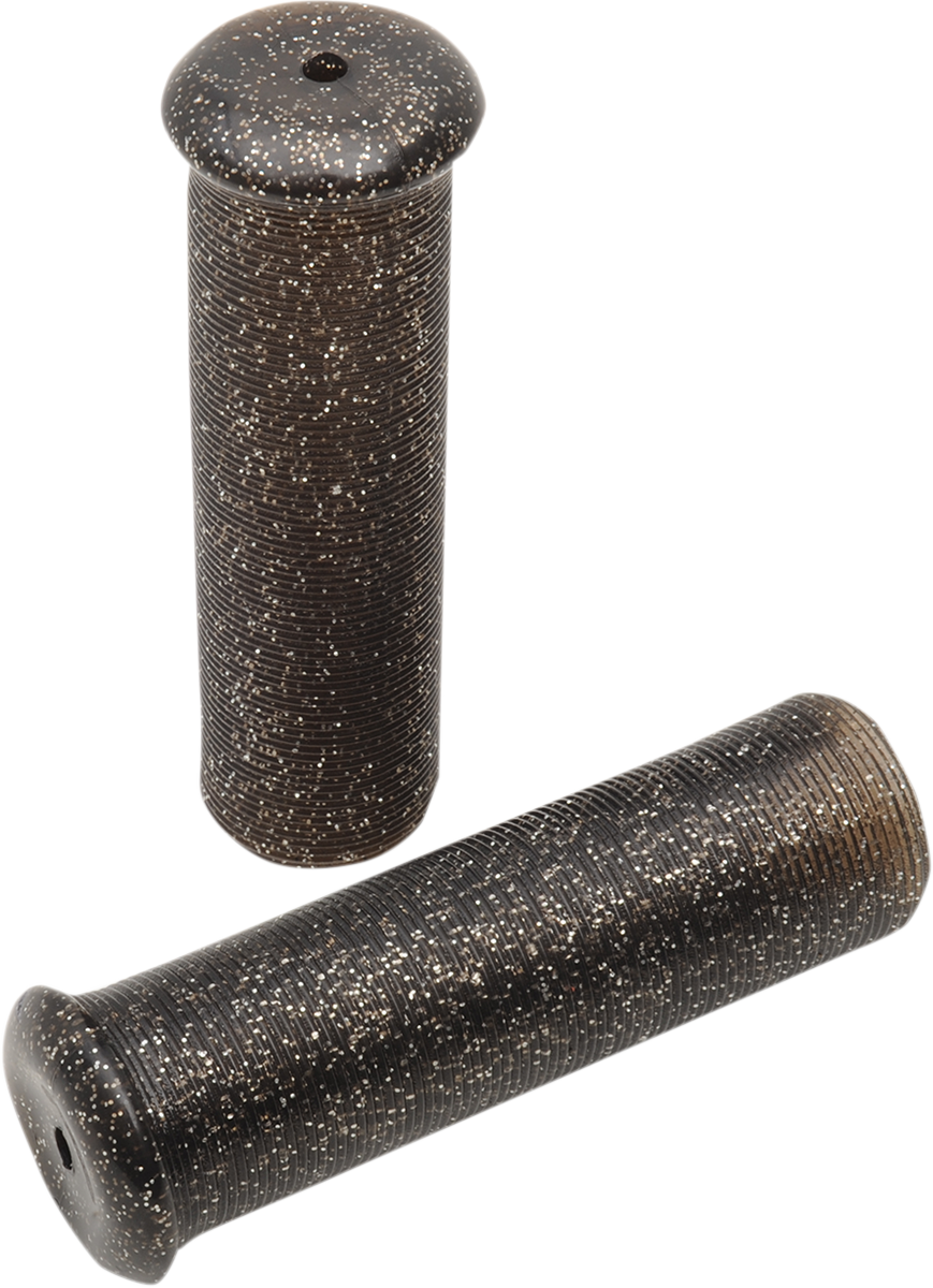 EMGO Star Fire Flake Grips - Retro - Metal - 7/8" - Black 42-21120