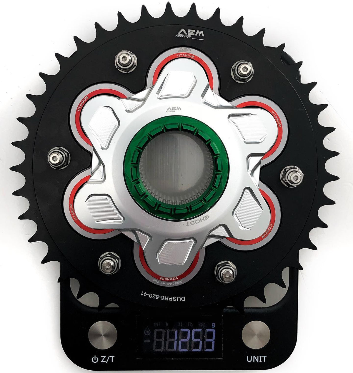 AEM FACTORY - GHOST-6 DUCATI ALUMINUM BILLET LIGHTWEIGHT HUB FLANGE AND CUSH DRIVES for Ducati Panigale / Streetfighter V4 / S / R / Speciale