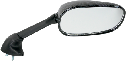 EMGO Mirror - Side View - Black/Carbon Fiber - Rectangle - Right - Yamaha 20-80503