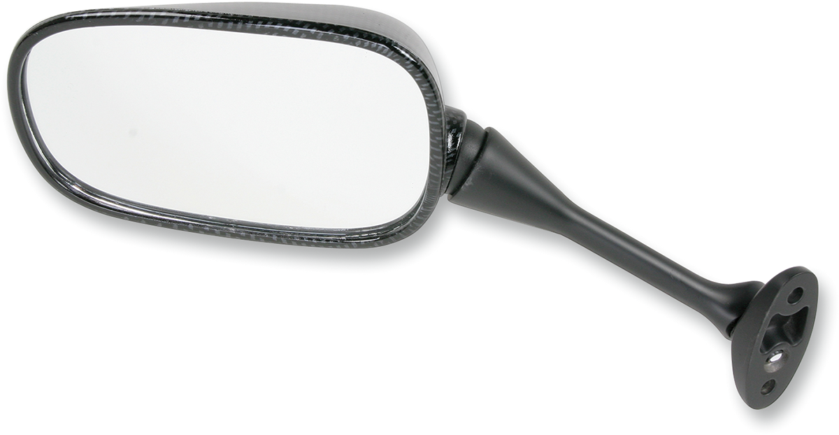 EMGO Mirror - Side View - Black/Carbon Fiber - Rectangle - Left - Honda 20-35224