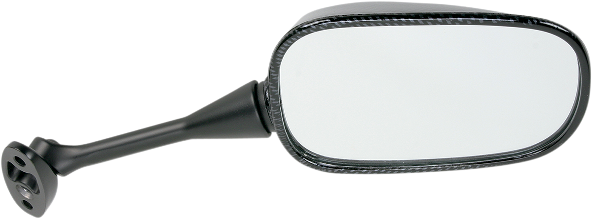 EMGO Mirror - Side View - Black/Carbon Fiber - Rectangle - Right - Honda 20-35223