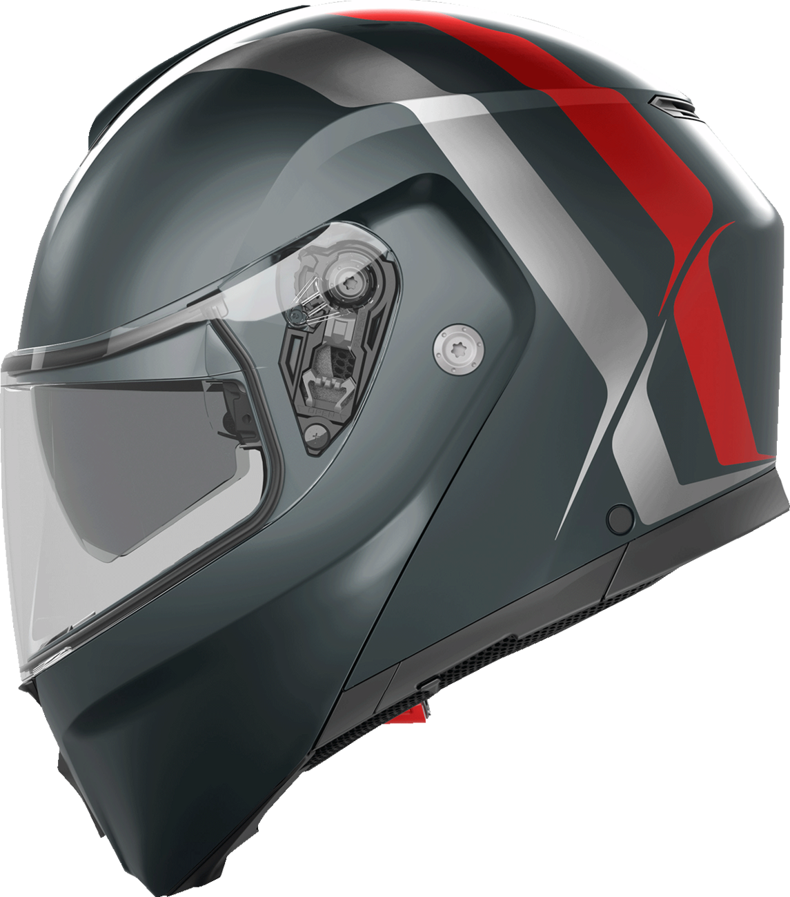 AGV Streetmodular Helmet - Resia - Matte Gray/Silver/Red - Small 2118296002006S