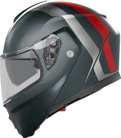 AGV Streetmodular Helmet - Resia - Matte Gray/Silver/Red - 2XL 21182960020062X