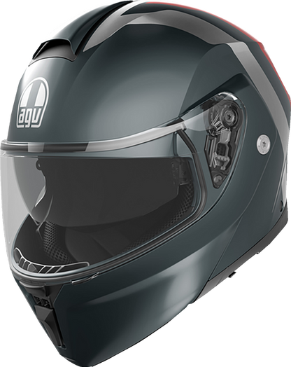 AGV Streetmodular Helmet - Resia - Matte Gray/Silver/Red - XL 2118296002006XL