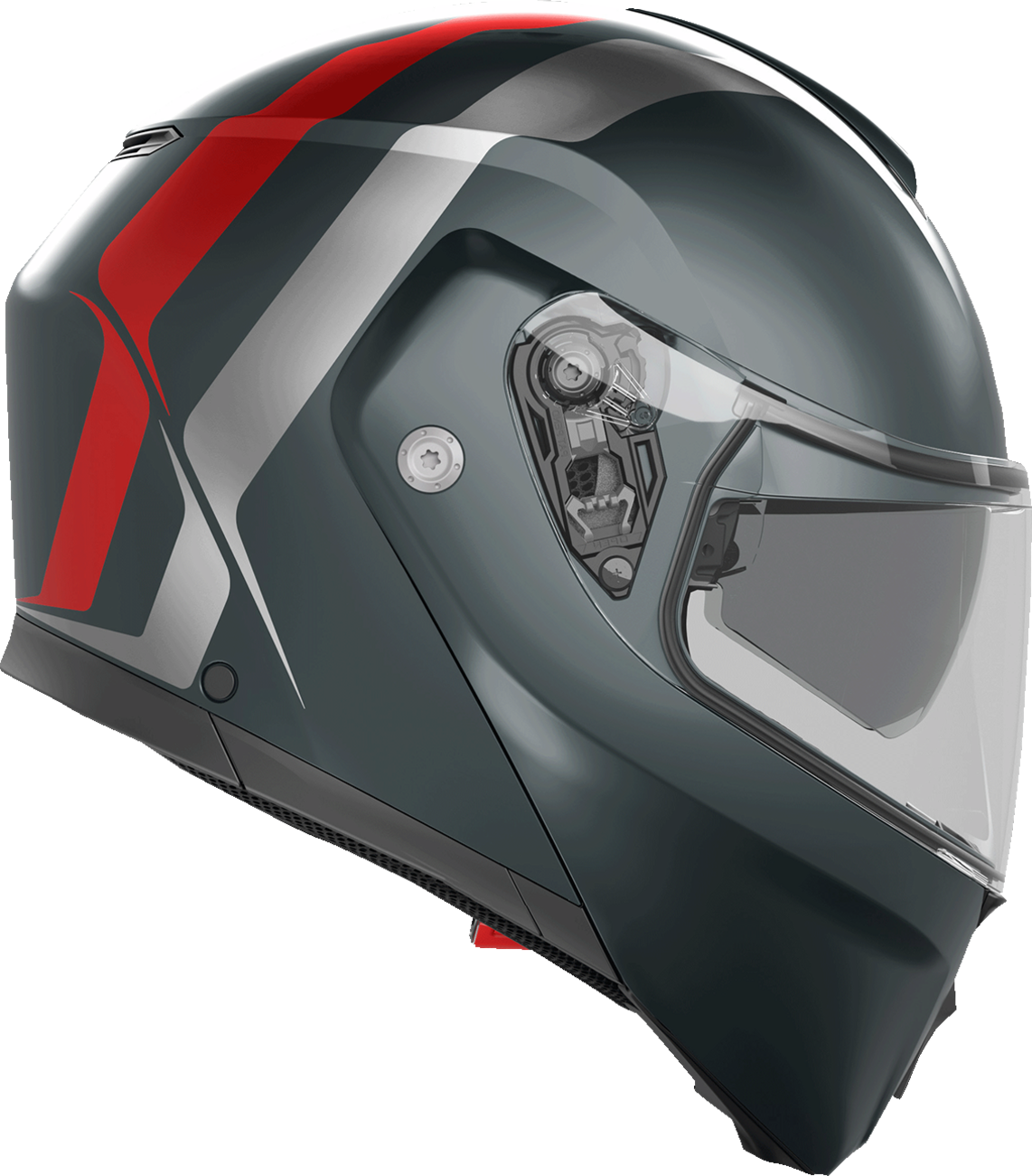 AGV Streetmodular Helmet - Resia - Matte Gray/Silver/Red - Medium 2118296002006M