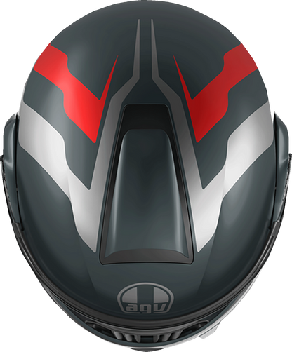 AGV Streetmodular Helmet - Resia - Matte Gray/Silver/Red - Small 2118296002006S