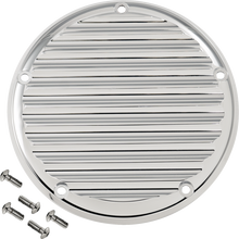 JOKER MACHINE Derby Cover - 5 Hole - Finned - Chrome - M8 Softail 06-965-3